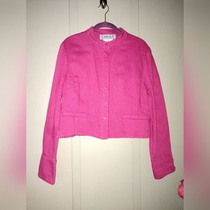 Vintage Priscilla Presley Style Carlisle Hot Pink Button down Jacket